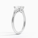 Opera Three Stone Diamond Ring Platinum Radiant Engagement Ring