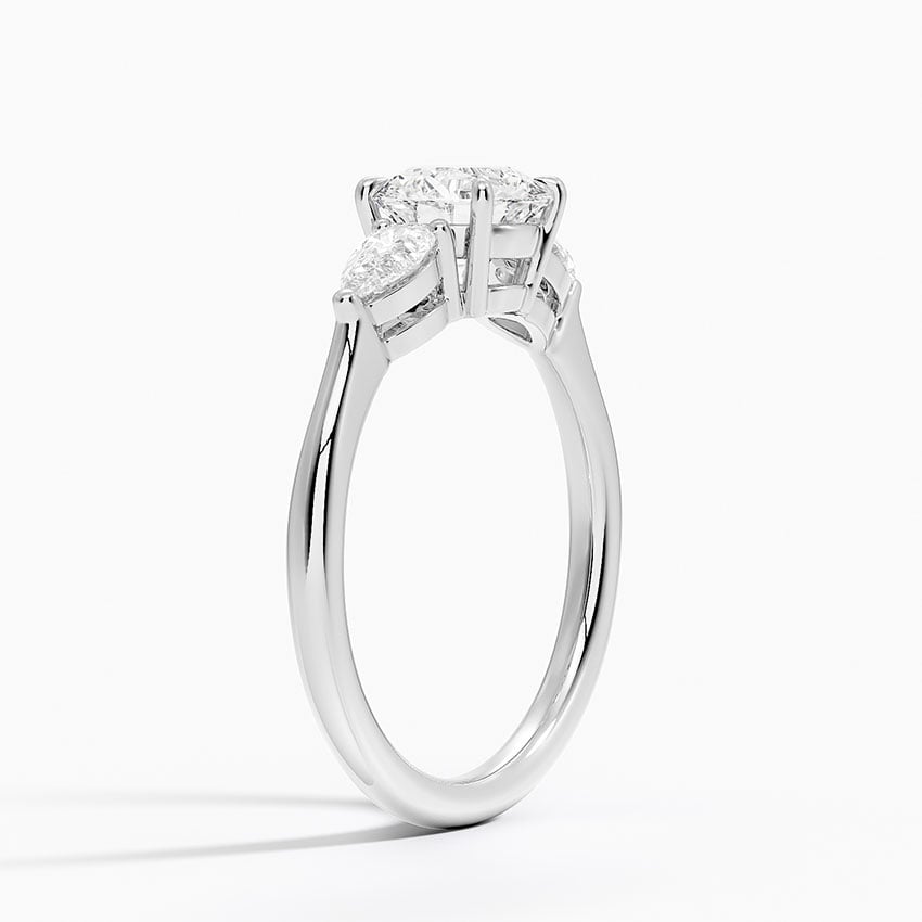 Opera Three Stone Diamond Ring Platinum Round Engagement Ring