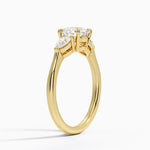 Opera Three Stone Diamond Ring Yellow Gold 18k Round Engagement Ring