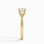 Opera Three Stone Diamond Ring Yellow Gold 18k Round Engagement Ring
