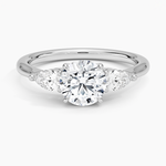 Opera Three Stone Diamond Ring Platinum Round Engagement Ring