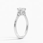 Petite Cometa Perfect Fit Three Stone Diamond Ring Platinum Cushion Engagement Ring