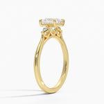 Petite Cometa Perfect Fit Three Stone Diamond Ring Yellow Gold 18k Princess Engagement Ring
