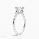 Petite Cometa Perfect Fit Three Stone Diamond Ring Platinum Round Engagement Ring