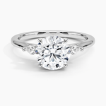 Petite Cometa Perfect Fit Three Stone Diamond Ring Platinum Round Engagement Ring
