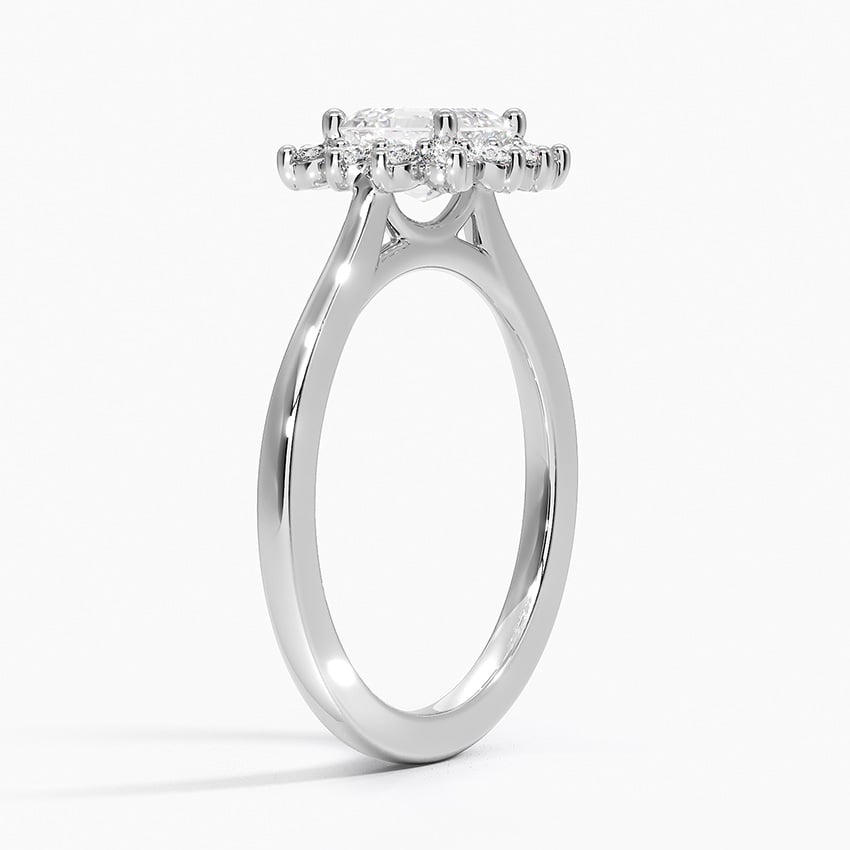 Sunburst Halo Diamond Ring (1/4 ct. tw.) Platinum Asscher Engagement Ring