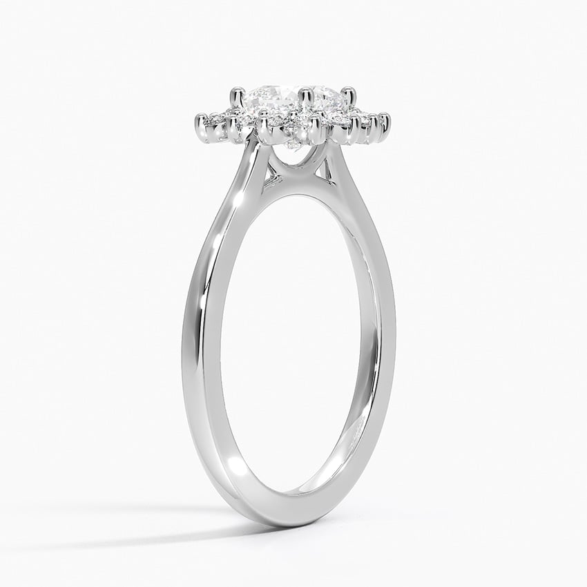 Sunburst Halo Diamond Ring (1/4 ct. tw.) Platinum Cushion Engagement Ring