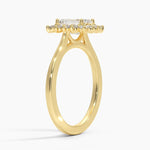 Sunburst Halo Diamond Ring (1/4 ct. tw.) Yellow Gold 18k Emerald Engagement Ring