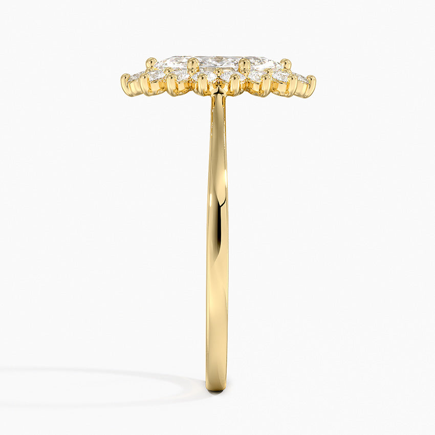 Sunburst Halo Diamond Ring (1/4 ct. tw.) Yellow Gold 18k Marquise Engagement Ring