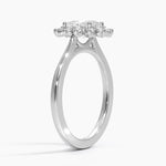 Sunburst Halo Diamond Ring (1/4 ct. tw.) Platinum Oval Engagement Ring