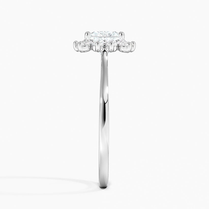 Sunburst Halo Diamond Ring (1/4 ct. tw.) Platinum Princess Engagement Ring