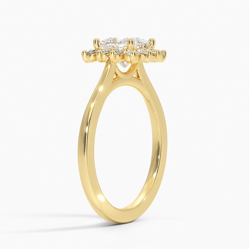Sunburst Halo Diamond Ring (1/4 ct. tw.) Yellow Gold 18k Princess Engagement Ring