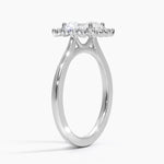 Sunburst Halo Diamond Ring (1/4 ct. tw.) Platinum Radiant Engagement Ring