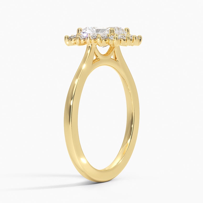 Sunburst Halo Diamond Ring (1/4 ct. tw.) Yellow Gold 18k Radiant Engagement Ring