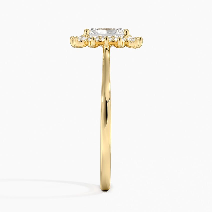 Sunburst Halo Diamond Ring (1/4 ct. tw.) Yellow Gold 18k Radiant Engagement Ring