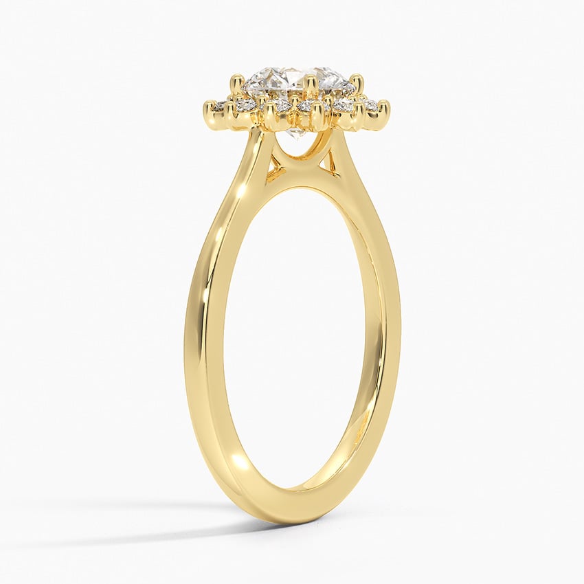Sunburst Halo Diamond Ring (1/4 ct. tw.) Yellow Gold 18k Round Engagement Ring
