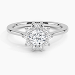 Sunburst Halo Diamond Ring (1/4 ct. tw.) Platinum Round Engagement Ring