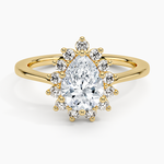 Sunburst Halo Diamond Ring (1/4 ct. tw.) Yellow Gold 18k Pear Engagement Ring