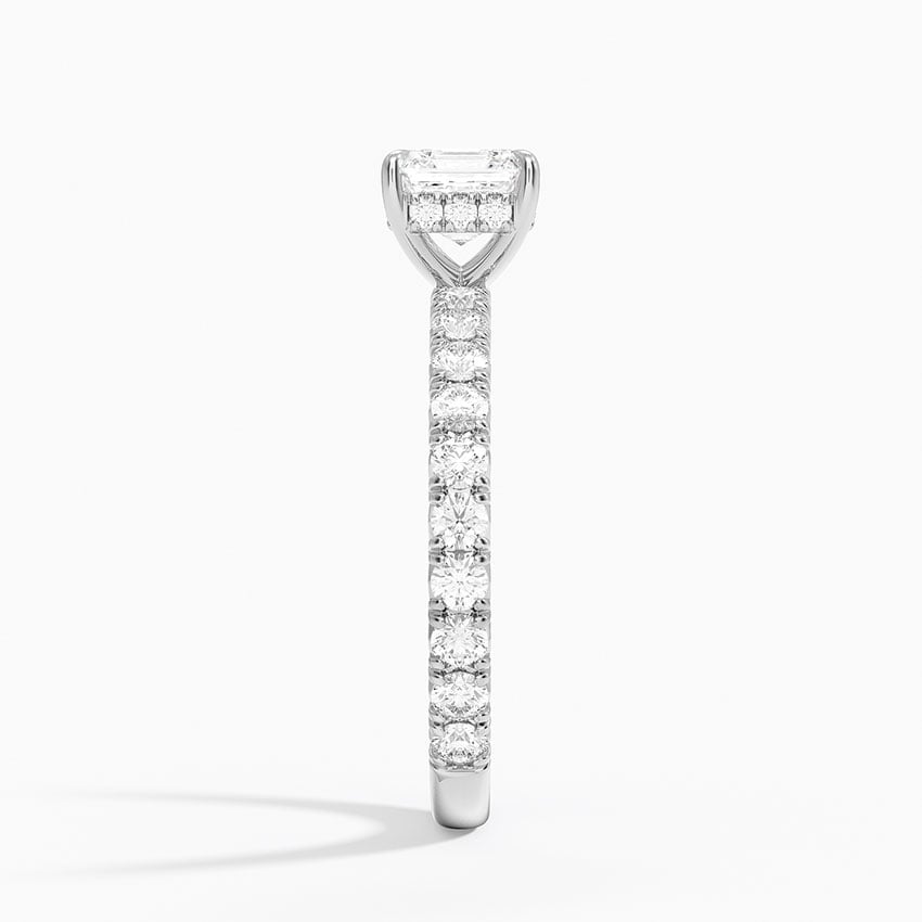 Perfect Fit French Pavé Diamond Ring Platinum Asscher Engagement Ring