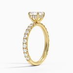 Perfect Fit French Pavé Diamond Ring Yellow Gold 18k Asscher Engagement Ring