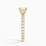 Perfect Fit French Pavé Diamond Ring Yellow Gold 18k Asscher Engagement Ring