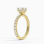 Perfect Fit French Pavé Diamond Ring Yellow Gold 18k Cushion Engagement Ring