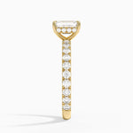 Perfect Fit French Pavé Diamond Ring Yellow Gold 18k Emerald Engagement Ring