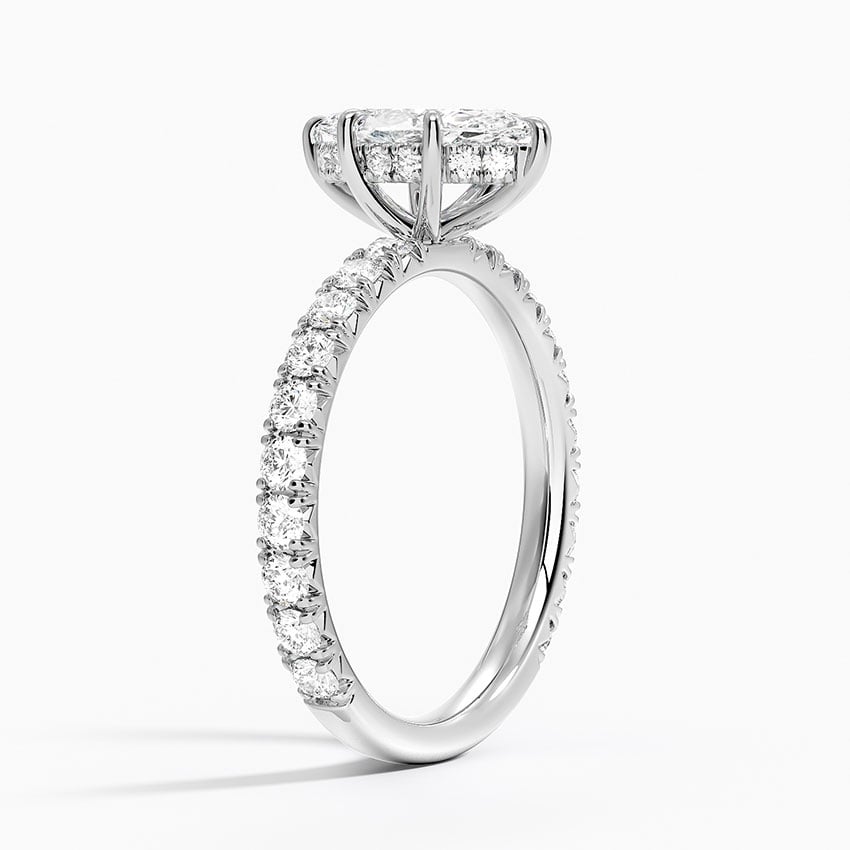 Perfect Fit French Pavé Diamond Ring Platinum Marquise Engagement Ring