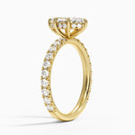 Perfect Fit French Pavé Diamond Ring Yellow Gold 18k Marquise Engagement Ring
