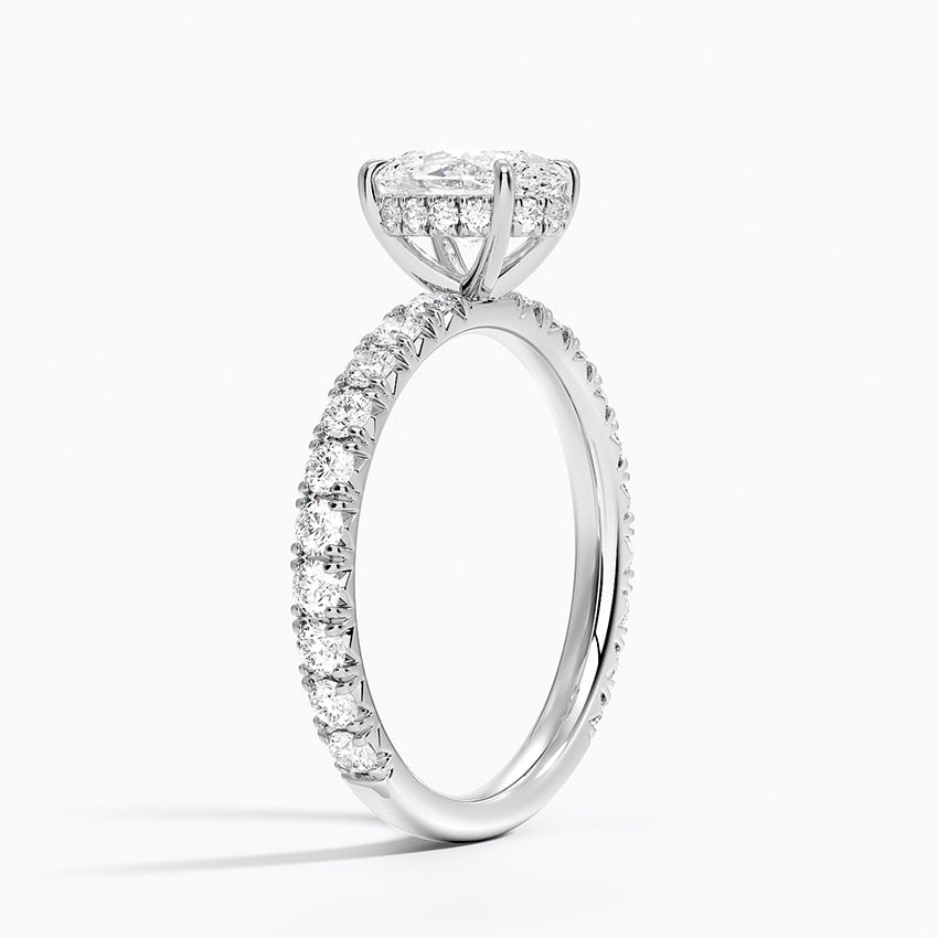 Perfect Fit French Pavé Diamond Ring Platinum Oval Engagement Ring
