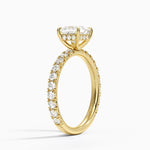 Perfect Fit French Pavé Diamond Ring Yellow Gold 18k Princess Engagement Ring