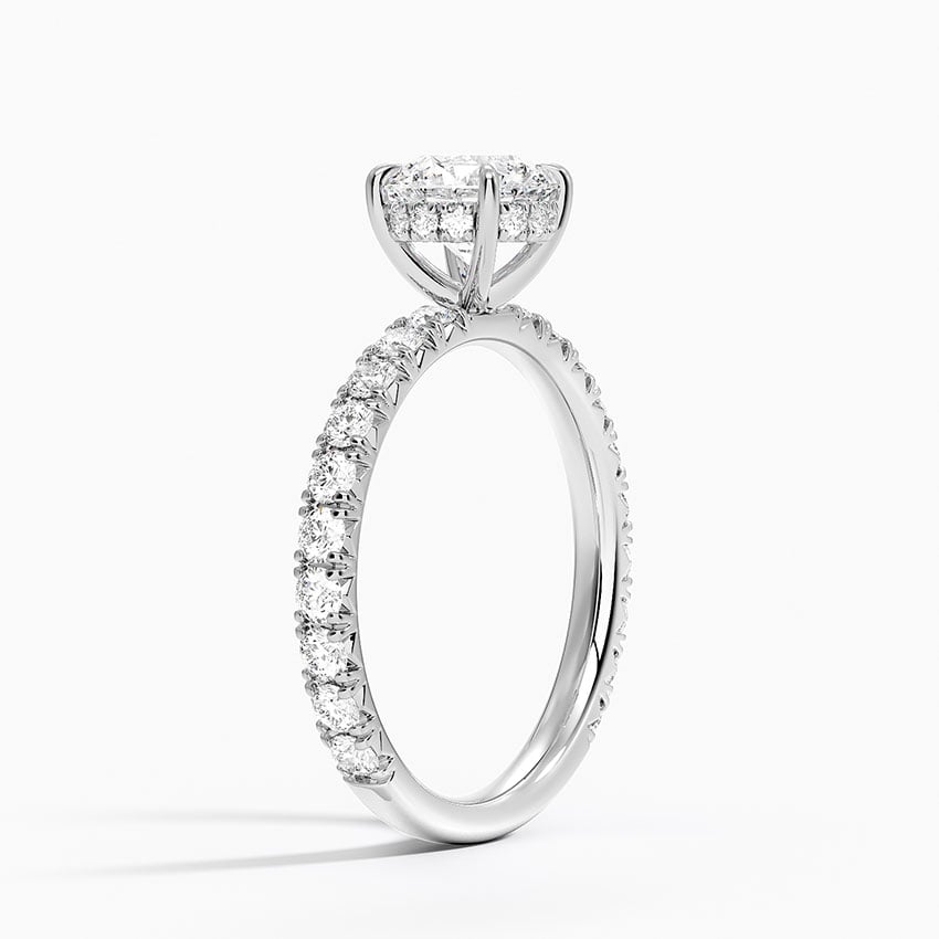 Perfect Fit French Pavé Diamond Ring Platinum Round Engagement Ring