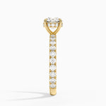 Perfect Fit French Pavé Diamond Ring Yellow Gold 18k Round Engagement Ring