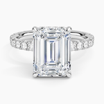 Perfect Fit French Pavé Diamond Ring Platinum Emerald Engagement Ring