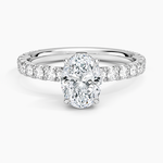 Perfect Fit French Pavé Diamond Ring Platinum Oval Engagement Ring