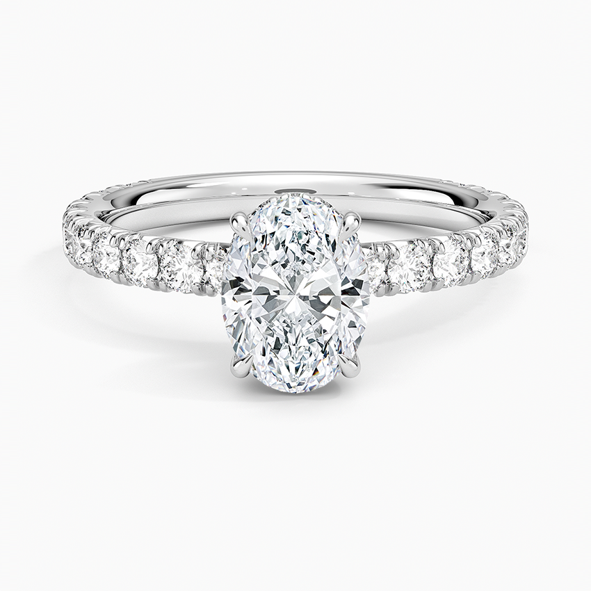 Perfect Fit French Pavé Diamond Ring Platinum Oval Engagement Ring