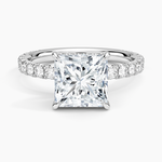 Perfect Fit French Pavé Diamond Ring Platinum Princess Engagement Ring