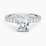 Perfect Fit French Pavé Diamond Ring Platinum Radiant Engagement Ring