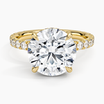 Perfect Fit French Pavé Diamond Ring Yellow Gold 18k Round Engagement Ring