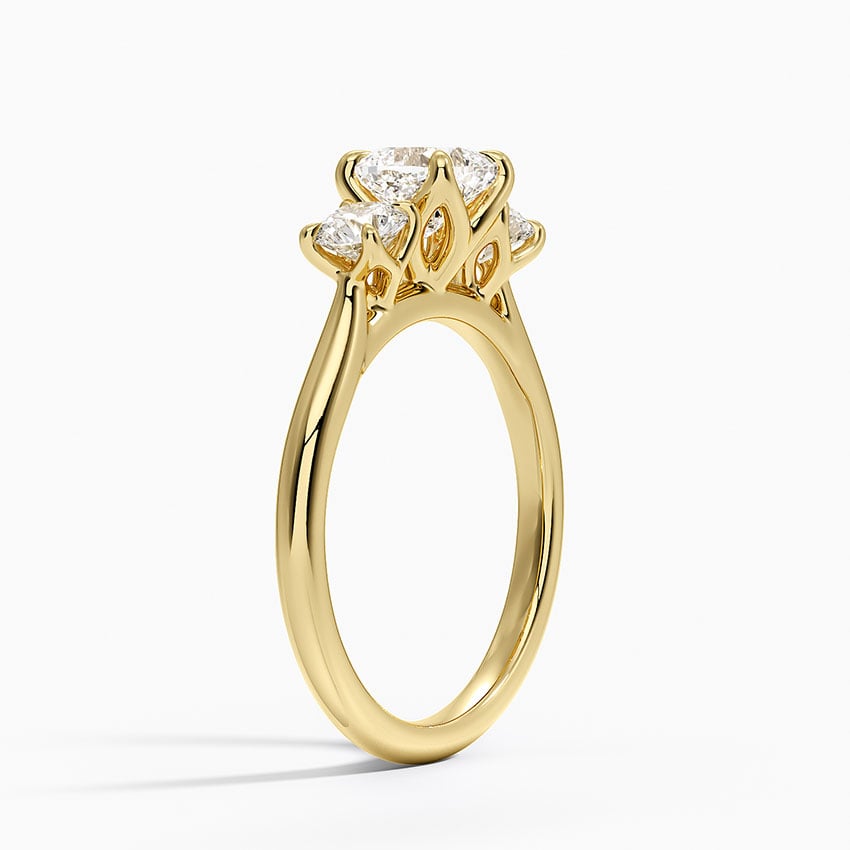 Elodie Perfect Fit Three Stone Diamond Ring (1/2 ct. tw.) Yellow Gold 18k Cushion Engagement Ring