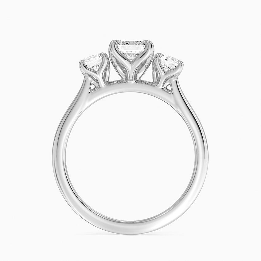 Elodie Perfect Fit Three Stone Diamond Ring (1/2 ct. tw.) Platinum Emerald Engagement Ring