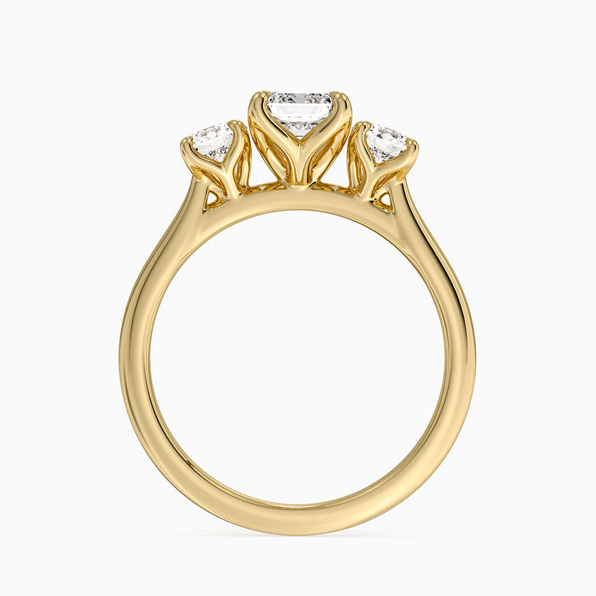 Elodie Perfect Fit Three Stone Diamond Ring (1/2 ct. tw.) Yellow Gold 18k Emerald Engagement Ring