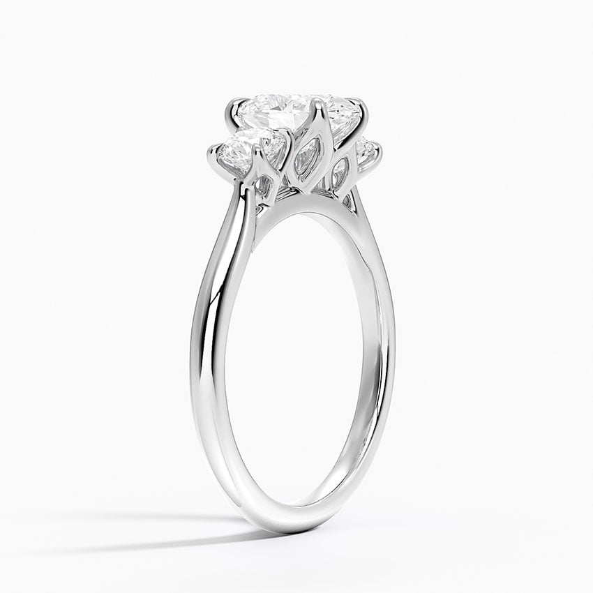 Elodie Perfect Fit Three Stone Diamond Ring (1/2 ct. tw.) Platinum Oval Engagement Ring