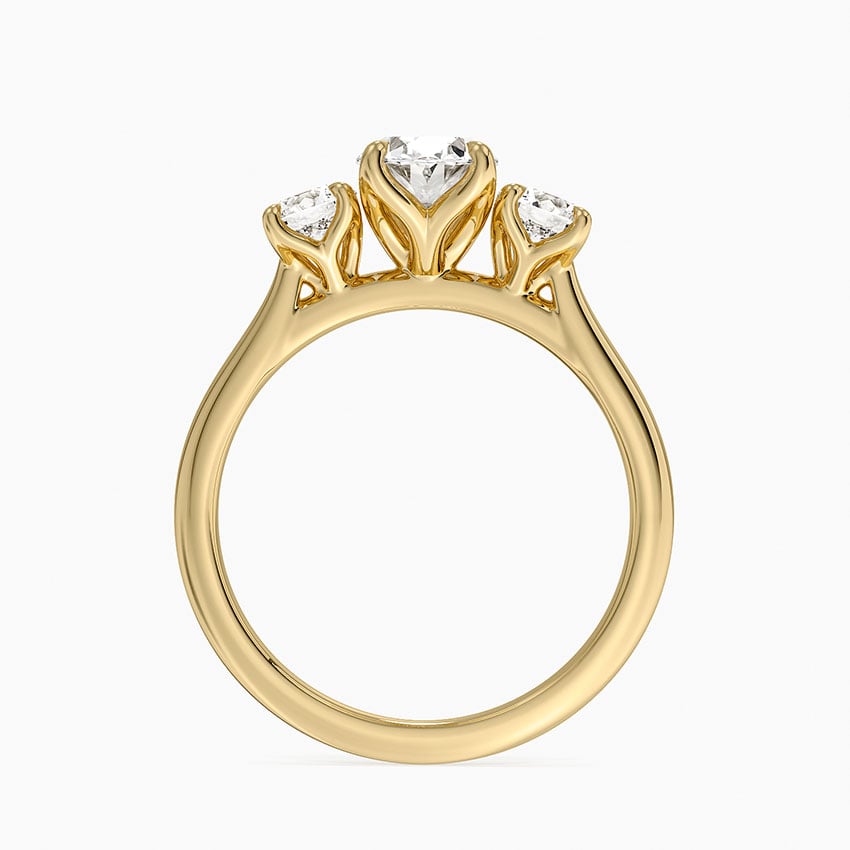 Elodie Perfect Fit Three Stone Diamond Ring (1/2 ct. tw.) Yellow Gold 18k Oval Engagement Ring