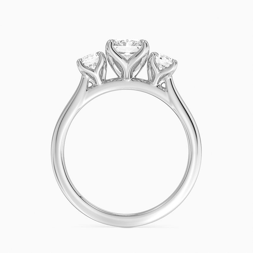 Elodie Perfect Fit Three Stone Diamond Ring (1/2 ct. tw.) Platinum Radiant Engagement Ring