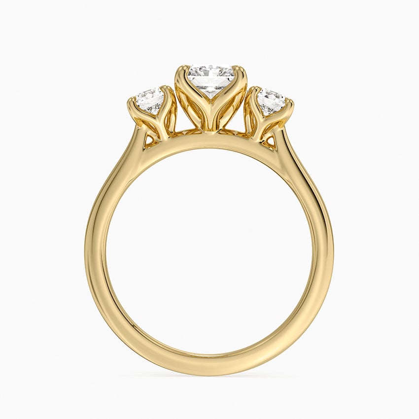 Elodie Perfect Fit Three Stone Diamond Ring (1/2 ct. tw.) Yellow Gold 18k Radiant Engagement Ring