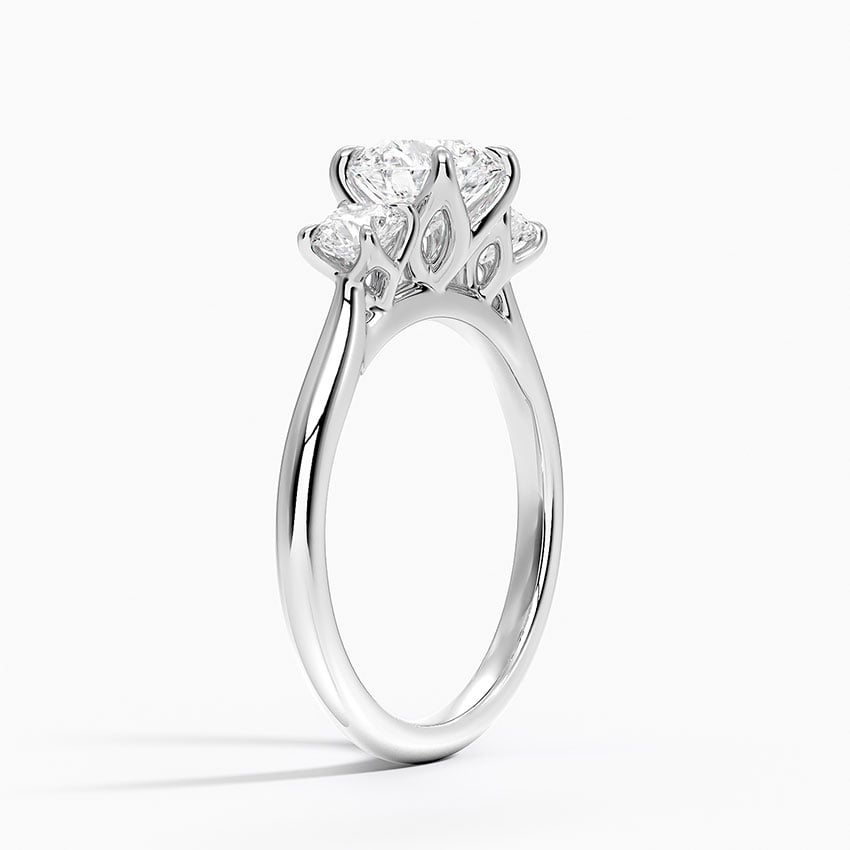 Elodie Perfect Fit Three Stone Diamond Ring (1/2 ct. tw.) Platinum Round Engagement Ring