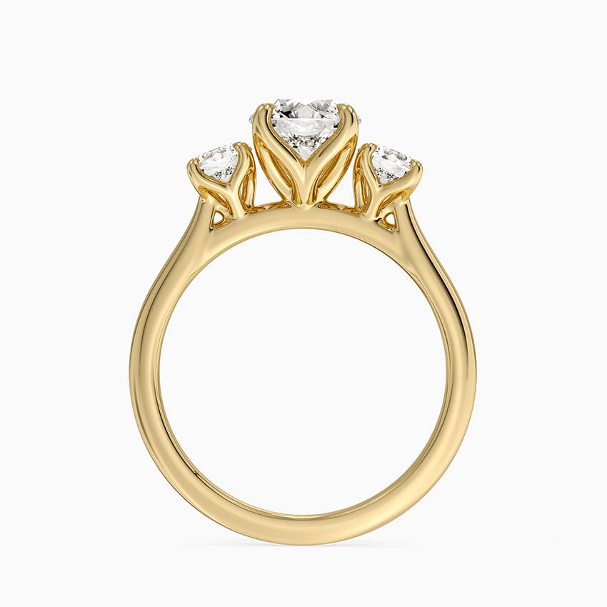 Elodie Perfect Fit Three Stone Diamond Ring (1/2 ct. tw.) Yellow Gold 18k Round Engagement Ring