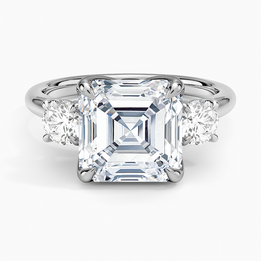Elodie Perfect Fit Three Stone Diamond Ring (1/2 ct. tw.) Platinum Asscher Engagement Ring