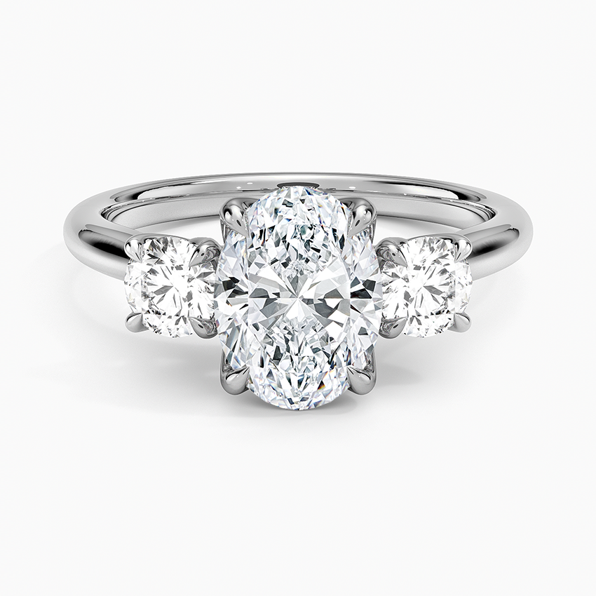 Elodie Perfect Fit Three Stone Diamond Ring (1/2 ct. tw.) Platinum Oval Engagement Ring